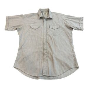 Ruddock Shirts Pearl Snap Dress Shirt Mens XL White Rodeo Cowboy Western Striped